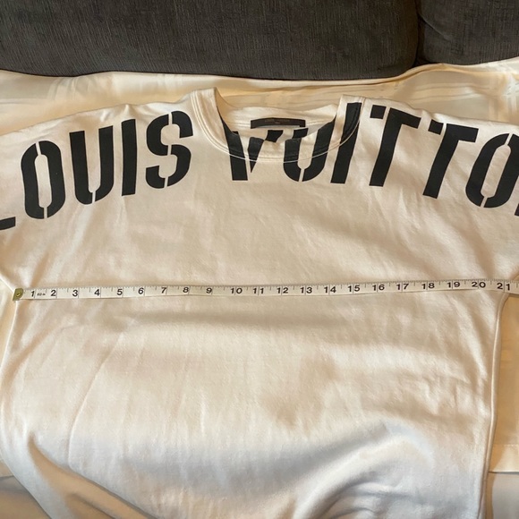 SOLD Authentic Louis Vuitton X Fragment T-shirt cream black spell out - Picture 11 of 15